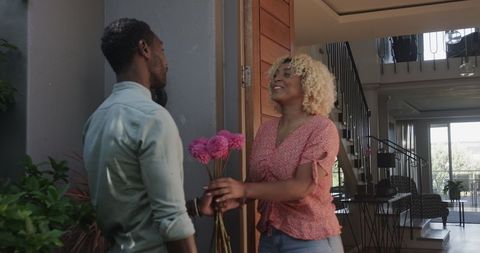 Warm Welcome with Flowers for Positive Friendship Moment