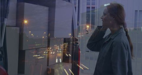 Businesswoman Overlays Industrial Cityscape - Download Free Stock Images Pikwizard.com