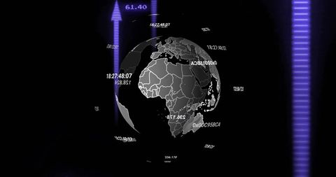 Innovative financial data visualization on global scale concept