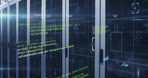 Code Projection Over Data Center Severifying Technological Advancements - Download Free Stock Images Pikwizard.com