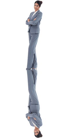 Smiling Professional Businesswoman with Transparent Reflection