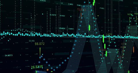 Data Visualization of Financial Market with Dots and Lines - Download Free Stock Images Pikwizard.com