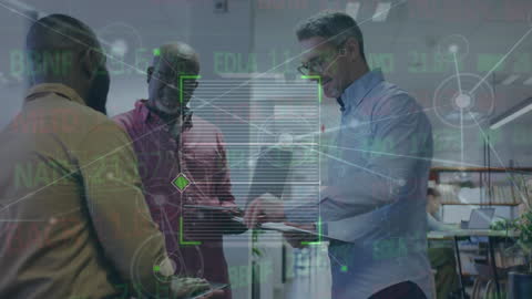 Digital Network Visualization Over Business Team