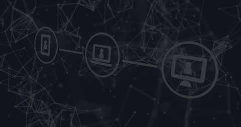 Abstract Digital Data Network Visualization with Technology Icons - Download Free Stock Images Pikwizard.com