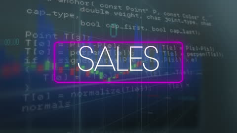 Sales Strategy Visualization with Digital Coding Background