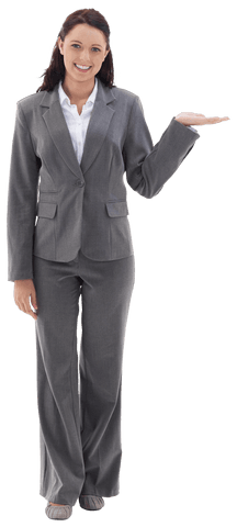 Transparent Smiling Businesswoman Gesturing Sideways - Download Free Stock Videos Pikwizard.com