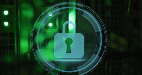 cyber security lock on digital network interface - Download Free Stock Images Pikwizard.com