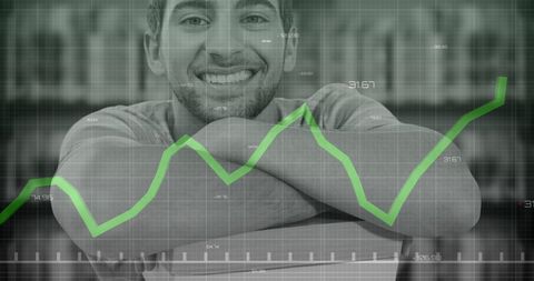 Successful Entrepreneur Analyzing Financial Trends and Data