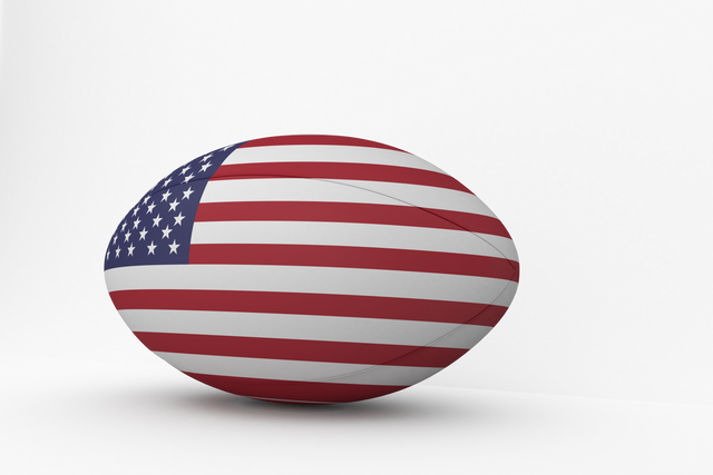 Transparent American Flag Rugby Ball on Minimalist Surface - Download Free Stock Videos Pikwizard.com