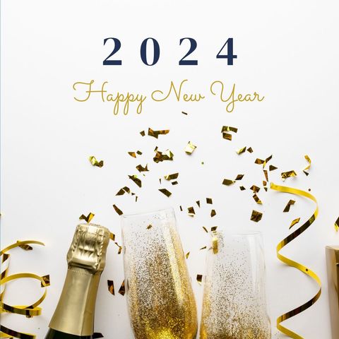 festive 2024 new year celebration with champagne and confetti - Download Free Stock Templates Pikwizard.com