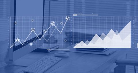 Global Finance Data Visualizations in Office Setting - Download Free Stock Images Pikwizard.com
