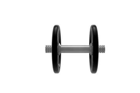 Realistic Black Dumbbell on Transparent Background Workout Equipment
