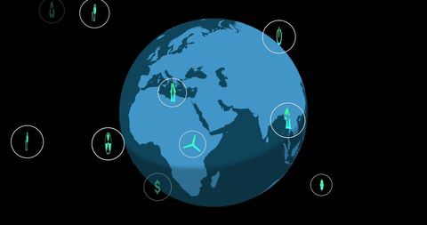 digital globe with network icons and connections - Download Free Stock Images Pikwizard.com