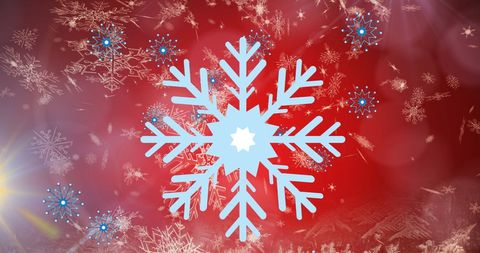 Festive Winter Snowflakes on Vibrant Red Background - Download Free Stock Images Pikwizard.com