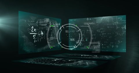 Futuristic Digital Display of Mathematical Equations and Formulae - Download Free Stock Images Pikwizard.com
