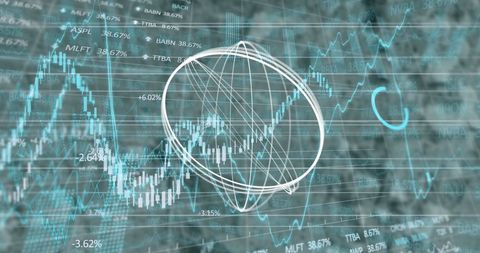 Abstract Financial Data Analysis with Circular Graph Graphics - Download Free Stock Images Pikwizard.com