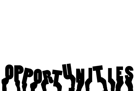 Opportunities text with transparent background in motivational style