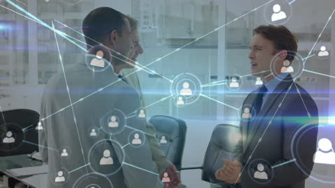 Diverse Business Team Discussing Global Network Connections