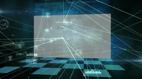 Futuristic Digital Network Connections With Interactive Screen