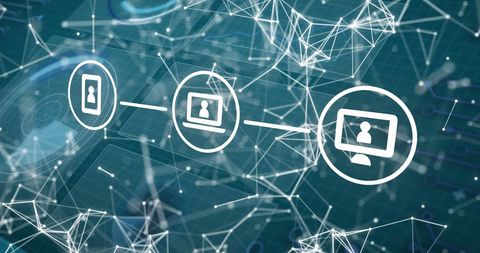 Digital Network Connections and Communication Icons - Download Free Stock Images Pikwizard.com