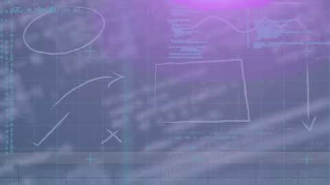 Digital Data Interface Overlaying Cloud Background in Animation