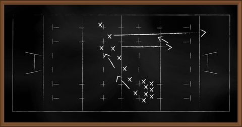 Strategic Sports Play Chalkboard Diagram
