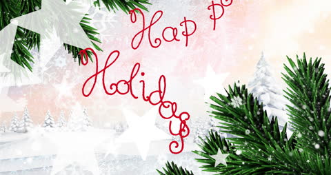 Festive Holiday Greeting with Falling Stars