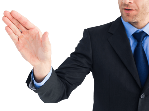 transparent businessman open hand gesture presenting - Download Free Stock Videos Pikwizard.com
