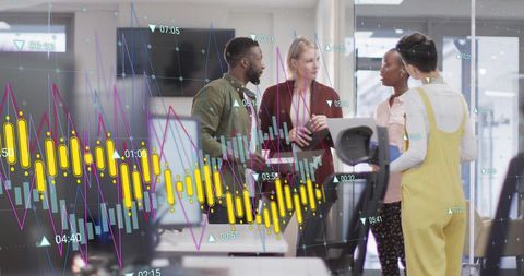 Diverse Team Discussing Financial Data Analysis