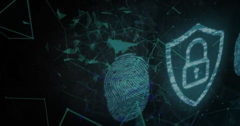 Cybersecurity and Data Protection with Fingerprint and Digital Padlock - Download Free Stock Images Pikwizard.com