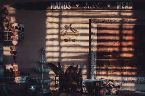 Rustic homemaking with warm sunset and shadow play design
