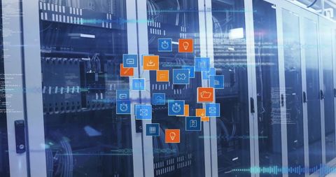 global data processing network with server connections - Download Free Stock Images Pikwizard.com