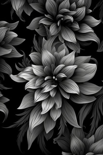 Elegant Black and White Floral Pattern - Download Free Stock Images Pikwizard.com