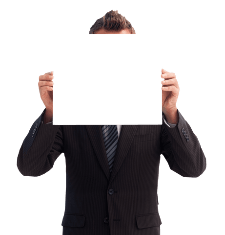 businessman holding blank signboard transparent background - Download Free Stock Videos Pikwizard.com