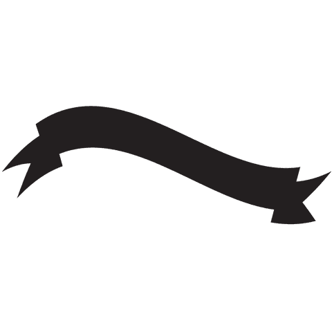 This simple black ribbon banner on a transparent background is perfect for design and decoration projects, serving as a versatile element for website headers, print materials, or digital art. It provides a clean, minimalist look easily customizable by adding text or color.