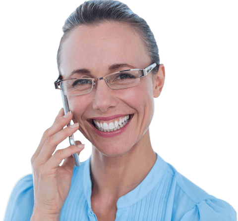 smiling businesswoman talking on transparent phone - Download Free Stock Videos Pikwizard.com