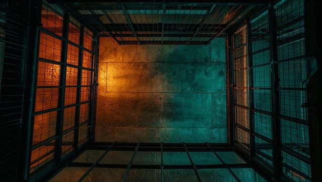Modern Industrial Interior Cage with Ambient Lighting