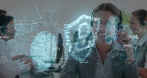 Digital Security and Data Business Interaction Concept