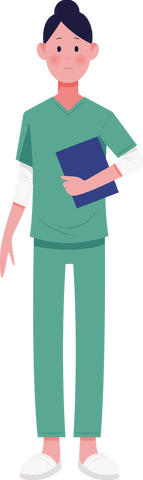 Caucasian Male Doctor Holding Folder on Transparent Background