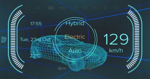 Futuristic Electric Car Dashboard Display - Download Free Stock Images Pikwizard.com