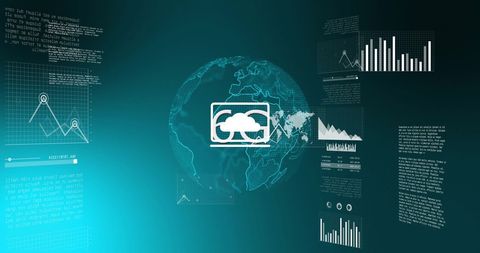 Digital Data Processing with Global Networks and Analytics - Download Free Stock Images Pikwizard.com