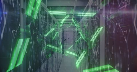 Futuristic Data Center with Neon Network Connections - Download Free Stock Images Pikwizard.com
