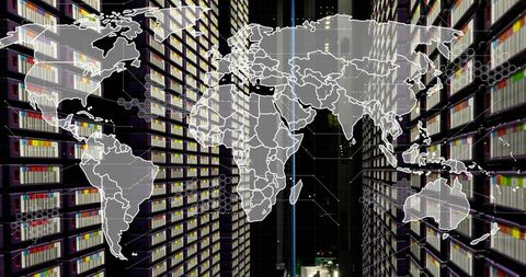 World map overlay on advanced data center networking