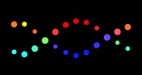 Colorful dna strand on black background