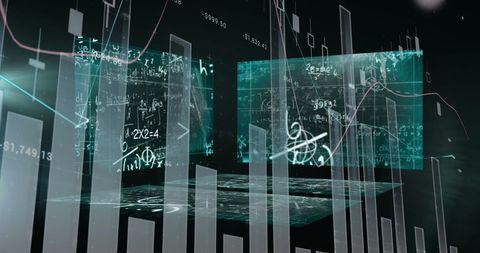 Advanced Data Processing with Floating Graphs and Equations - Download Free Stock Images Pikwizard.com