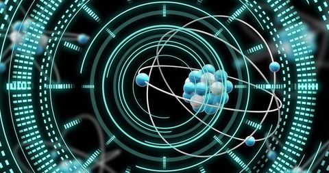 Futuristic Atom Model with Digital Data Streams - Download Free Stock Images Pikwizard.com