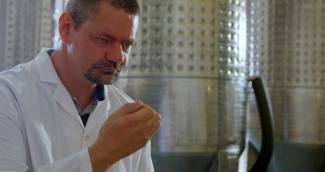 Male Winemaker Examining Wine Quality in Vineyard - Download Free Stock Images Pikwizard.com