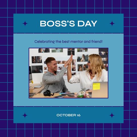 Celebratory Boss's Day Office Team High-Five