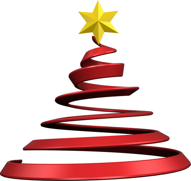 Transparent Red Spiral Abstract Christmas Tree With Yellow Star On Top - Download Free Stock Videos Pikwizard.com