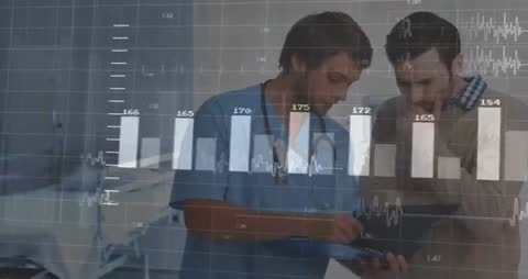 Doctors Analyzing Medical Data with Graph Animations